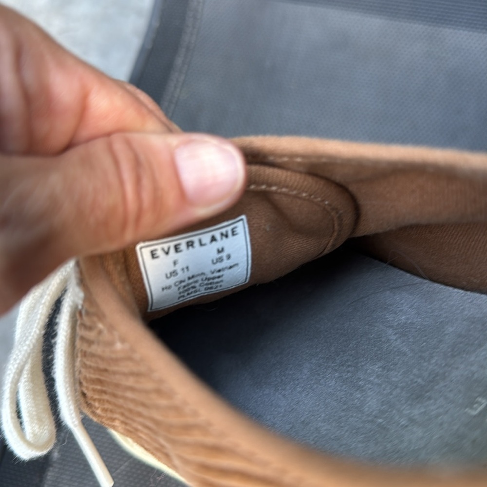Everlane Corduroy Sneakers in Brown Sz 11 - Picture 9 of 11